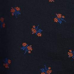Gucci Navy Blue Floral Jacquard Tapered Leg Pants S