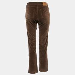 Pre Owned Gucci Brown Corduroy Straight-Leg Jeans M Waist 32"