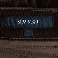 Pre Owned Gucci Brown Corduroy Straight-Leg Jeans M Waist 32"