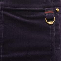 Pre Owned Gucci Purple Velvet Knee-Length Pencil Skirt S