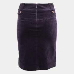 Pre Owned Gucci Purple Velvet Knee-Length Pencil Skirt S