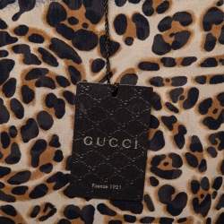 Pre Owned Gucci Brown/Black Animal Print Silk Shrug One Size