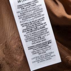 Gucci Brown GG Canvas Leather Trim Jacket & Shorts Set S  