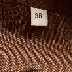 Gucci Brown GG Canvas Leather Trim Jacket & Shorts Set S  