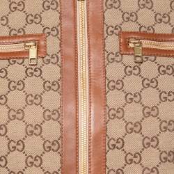 Gucci Brown GG Canvas Leather Trim Jacket & Shorts Set S  