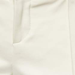 Pre Owned Gucci Cream Stretch Cotton Slim Fit Trousers S