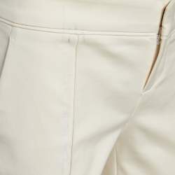 Pre Owned Gucci Cream Stretch Cotton Slim Fit Trousers S