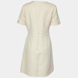 Pre Owned Gucci Cream Wool & Silk Mini Dress L
