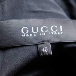 Gucci Black Octagonal Jacquard Wool Blend Sheath Dress S