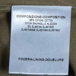 Pre Owned Gucci Olive Green Printed Cotton Short Sleeve T-Shirt M