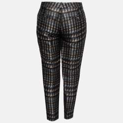 Gucci Black Multicolor Printed Silk Tapered Trousers M