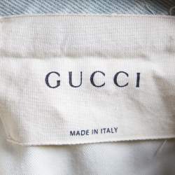 Pre Owned Gucci Dusky Blue Denim Distressed Jeans M