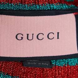Pre Owned Gucci Black Life Is Gucci Cotton Metallic Web Trim Sweatshirt XS