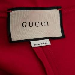 Gucci Red Tech Jersey Web Trim Detail Leggings XS 