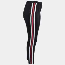 Pre Owned Gucci Black Tech Jersey Web Trim Detail Leggings XS 