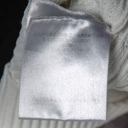 Pre Owned Gucci White Rib Knit Belted Off-Shoulder Top XS