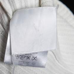 Pre Owned Gucci White Rib Knit Belted Off-Shoulder Top XS