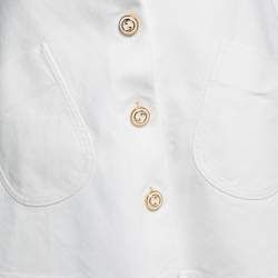 Pre Owned Gucci White Cotton Buttoned Mini Skirt S   