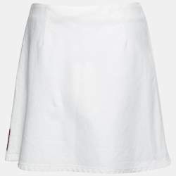 Pre Owned Gucci White Cotton Buttoned Mini Skirt S   