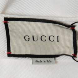 Pre Owned Gucci White Cotton Buttoned Mini Skirt S   