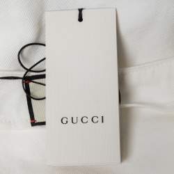 Pre Owned Gucci White Cotton Buttoned Mini Skirt S   