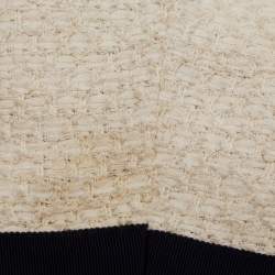 Gucci Cream Tweed Web Ribbon Trim Oversized Cardigan Jacket M