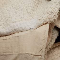 Gucci Cream Tweed Web Ribbon Trim Oversized Cardigan Jacket M