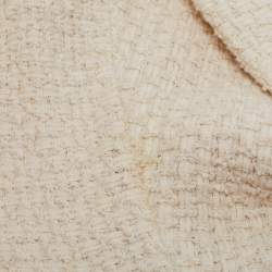 Gucci Cream Tweed Web Ribbon Trim Oversized Cardigan Jacket M