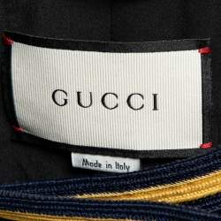 Pre Owned Gucci Black Tweed Web Trim Detail Jacket M