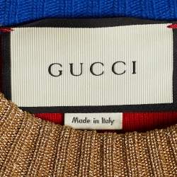 Gucci Multicolor Union Jack Intarsia Wool Sweater XS
