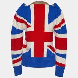 Gucci Multicolor Union Jack Intarsia Wool Sweater XS