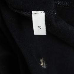 Pre Owned Gucci Black Cotton Sequin-Embellished Logo T-Shirt S