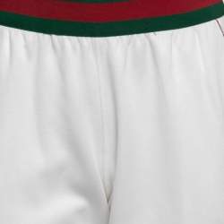 Gucci White Jersey Knit Web Stripe Trimmed Joggers XS