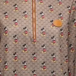 Gucci X Disney Brown Mickey Mouse Logo Printed Knit Dress S