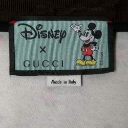 Gucci X Disney Brown Mickey Mouse Logo Printed Knit Dress S