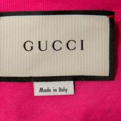 Pre Owned Gucci Pink Logo Star Printed Cotton Short Sleeve T-Shirt S