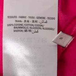 Pre Owned Gucci Pink Logo Star Printed Cotton Short Sleeve T-Shirt S