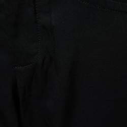 Gucci Vintage Black Wool Wide Loop Detail Pants M