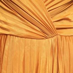 Pre Owned Gucci Mustard Yellow Jersey Plisse Mini Dress S