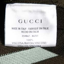 Pre Owned Gucci Olive Green Knit V-Neck Long Sleeve Sweater S