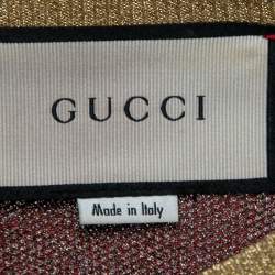 Gucci Gold Multicolor Floral Lurex Knit Jumpsuit L