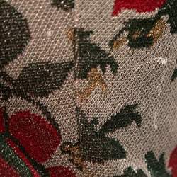 Gucci Gold Multicolor Floral Lurex Knit Jumpsuit L