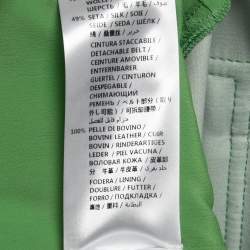 Pre Owned Gucci Green Crepe Front-Pocket Short-Sleeve Jumpsuit L