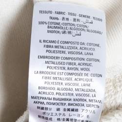 Gucci Cream Cotton Blind for Love Dogs Embroidered Hooded Sweatshirt M