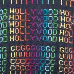 Gucci Navy Blue Multicolor Hollywood Patterned Wool Sweater M