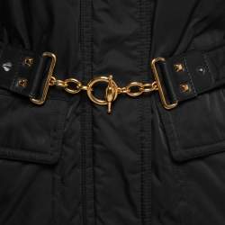 Gucci Black Synthetic Belted Down Jacket M