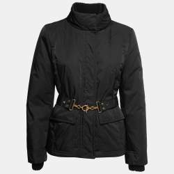 Gucci Black Synthetic Belted Down Jacket M