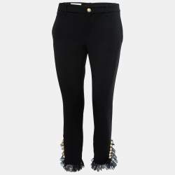 Gucci Black Knit Pearl Detail Trousers M