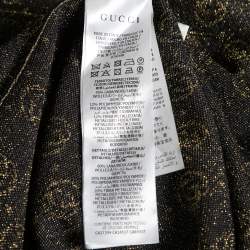 Gucci Dark Blue GG Monogram Lurex Knit Sleeveless Midi Dress XL
