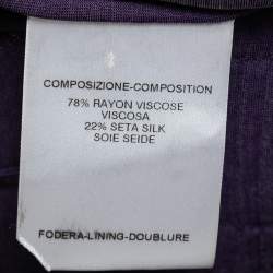 Gucci Purple Silk Knit Gathered Detail Long Sleeve Lightweight Jacket S